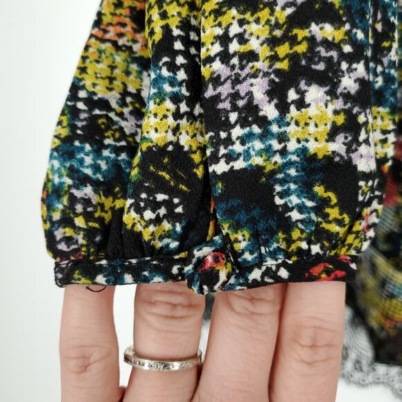 Love Sadie Abstract Houndstooth Print Long Sleeve Fit and Flare Dress Small NWT - Picture 7 of 13